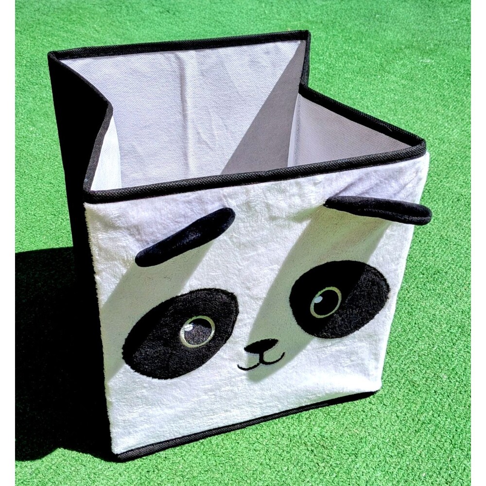 Furry Panda Children's Foldable Soft Fabric Storage Cube Box Mainstays Bin EUC